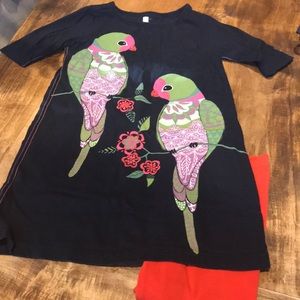 girls half sleeve tunic dress and pants